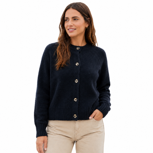Women's Black Button Up Knitted Cardigan